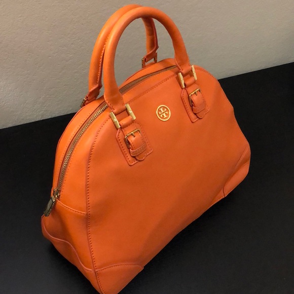 TORY BURCH Large Orange Top Handle Tote - Picture 2 of 5